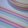 Gurtband 40 mm Streifen Pastell-Töne Regenbogen gelb