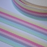 Gurtband 40 mm Streifen Pastell-Töne Regenbogen gelb RE