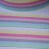 Gurtband 40 mm Streifen Pastell-Töne Regenbogen gelb RE