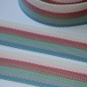 Gurtband 40 mm Streifen Pastell-Töne natur rosa terra braun