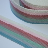 Gurtband 40 mm Streifen Pastell-Töne natur rosa terra braun
