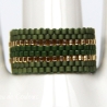 Miyuki-Delica-Glasperlen-Bandring in Oliv und Gold