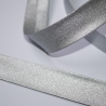 Schrägband silber 20 mm / 10 mm vorgefalzt