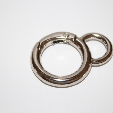 Rundkarabiner mit Öse silber 29mm / 19mm Anhänger RESTMENGE