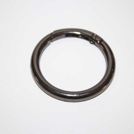 2x Rundkarabiner schwarz-silber 46mm / 34mm Taschenring Ring