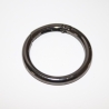 2x Rundkarabiner schwarz-silber 46mm / 34mm Taschenring Ring