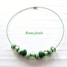 Halsreif mit Modulperlen grün Glas Perlen