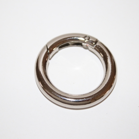 2x Rundkarabiner silber 34mm / 25mm Schlüsselring Taschenring RE