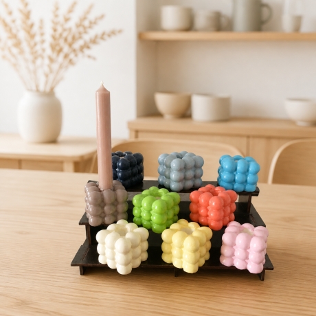 Kerzenhalter Bubbleform Geschenk Mitbringsel, Tischdeko