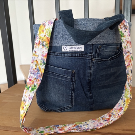 Handtasche aus Jeans Hosenteil ( Upcycling) - 14 - 