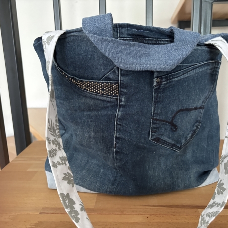 Handtasche aus Jeans Hosenteil ( Upcycling) - 13 - 