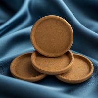 4er Korkuntersetzer Set  ⌀ 10 cm mit Rand 