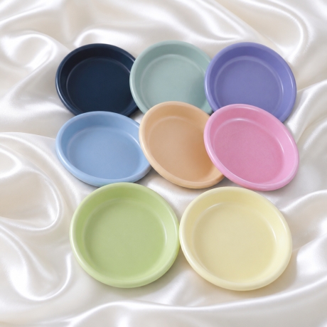 Farbige TerracottaUntersetzer Set  ⌀ 13 cm mit 2 cm Rand 