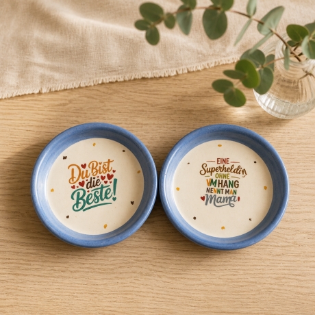 2er TerracottaUntersetzer Set  ⌀ 11 cm - Beste Mama