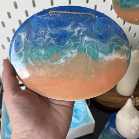 Ozean Wanddeko, Resin Art, Meer Deko zum Aufhängen,Wellen