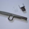 Taschenverschluss Rahmen mit Drehverschluss silber 25x96
