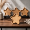 4er HolzUntersetzer Set  ⌀ 10,5 cm mit Rand rustikaler Stil Stern