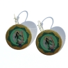 Engel Ohrringe mit Erzengel Raphael, Engelmotiv Ohrschmuck grün