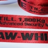 ab 1,75m Gurtband 35 mm Schriftzug RAW .. rot schwarz