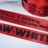 Gurtband 35 mm Schriftzug RAW WHITE ... rot schwarz