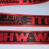 ab 1,75m Gurtband 35 mm Schriftzug RAW .. rot schwarz