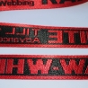 Gurtband 35 mm Schriftzug RAW WHITE ... rot schwarz