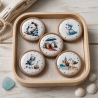 5er KorkUntersetzer Set  ⌀ 10 cm - MöwenMotiven