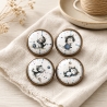 4 er KorkUntersetzer Set  ⌀ 10 cm - Katzen