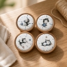 4 er KorkUntersetzer Set  ⌀ 10 cm - Katzen
