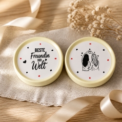 2er  TerracottaUntersetzer Set  ⌀ 11 cm - beste Freundinnen