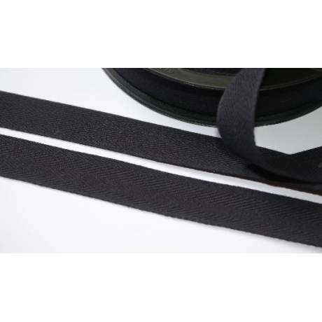 Köperband Baumwolle 20 mm schwarz Nahtband