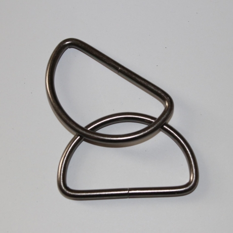 D-Ring 50 mm schwarz-silber 2 Stück D-Ringe