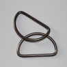 D-Ring 50 mm schwarz-silber 2 Stück D-Ringe