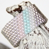 Miyuki-Delica-Glasperlen-Bandring in Silber, Weiß, Rosa und Aqua