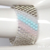 Miyuki-Delica-Glasperlen-Bandring in Silber, Weiß, Rosa und Aqua