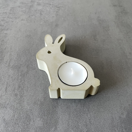 Teelichthalter Hase aus Beton | Osterdeko | Geschenk zu Ostern