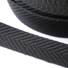 Gurtband 38 mm 40 schräge Streifen UNI schwarz Fischgrät