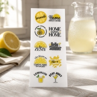 10 RUB Ons Sticker,  randlose Rub ons Sticker - Zitronenmotive 