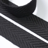 Gurtband 38 mm 40 schräge Streifen UNI schwarz Fischgrät
