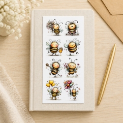 8 RUB Ons Sticker,  randlose Rub ons Sticker - Bienen