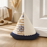 Türstopper Fensterschutz Buchstütze Deko Segelschiff  braun/weiß 