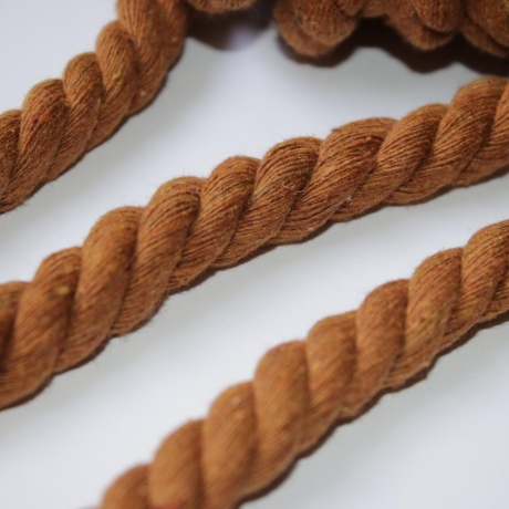 2m Baumwollkordel gedreht 13 mm cognac braun rehbraun XL-Kordel