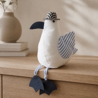Türstopper Fensterschutz Buchstütze Deko Möwe  - Weiß blau