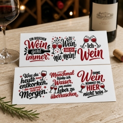 6 RUB Ons Sticker,  randlose Sticker - Wein Motive 