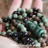farbenfrohe Malakette grüner Opal Granat joyful mala 108 Perlen