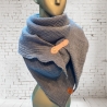 Winter Dreiecksschal aus Musselin (Double Gauze) Jeansblau