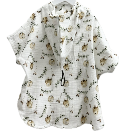 Badeponcho aus Musselin | Damen | Herren | Kinder | Öko Tex 100