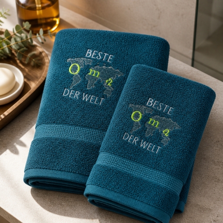 Bestickte Gästehandtücher personalisiert - beste Oma 