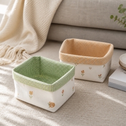 2er Set Utensilo Aufbewahrung Geschenk Unikat - Rosen apricot