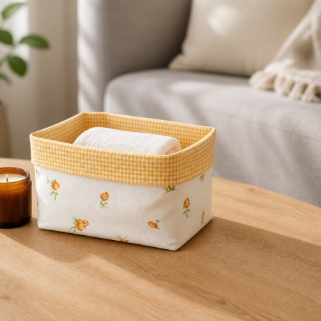 2er Set Utensilo Aufbewahrung Geschenk Unikat - Rosen apricot